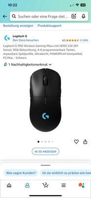 910-005273 Logitech G Pro Wireless Gaming Mouse Maus 25.600 dpi ~D~