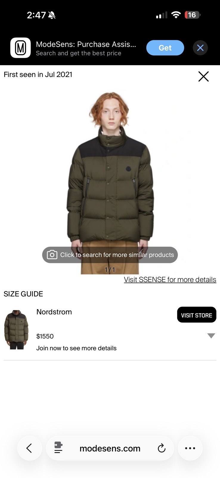 100% Authentic Moncler Timsit Down Jacket Men's S… - image 3