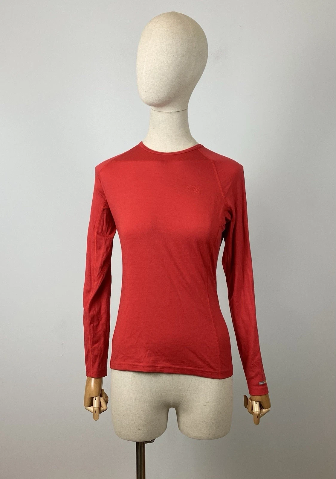 ICEBREAKER 200 Women's Red Merino Bodyfit Long Sleeve Base Layer Shirt Size S