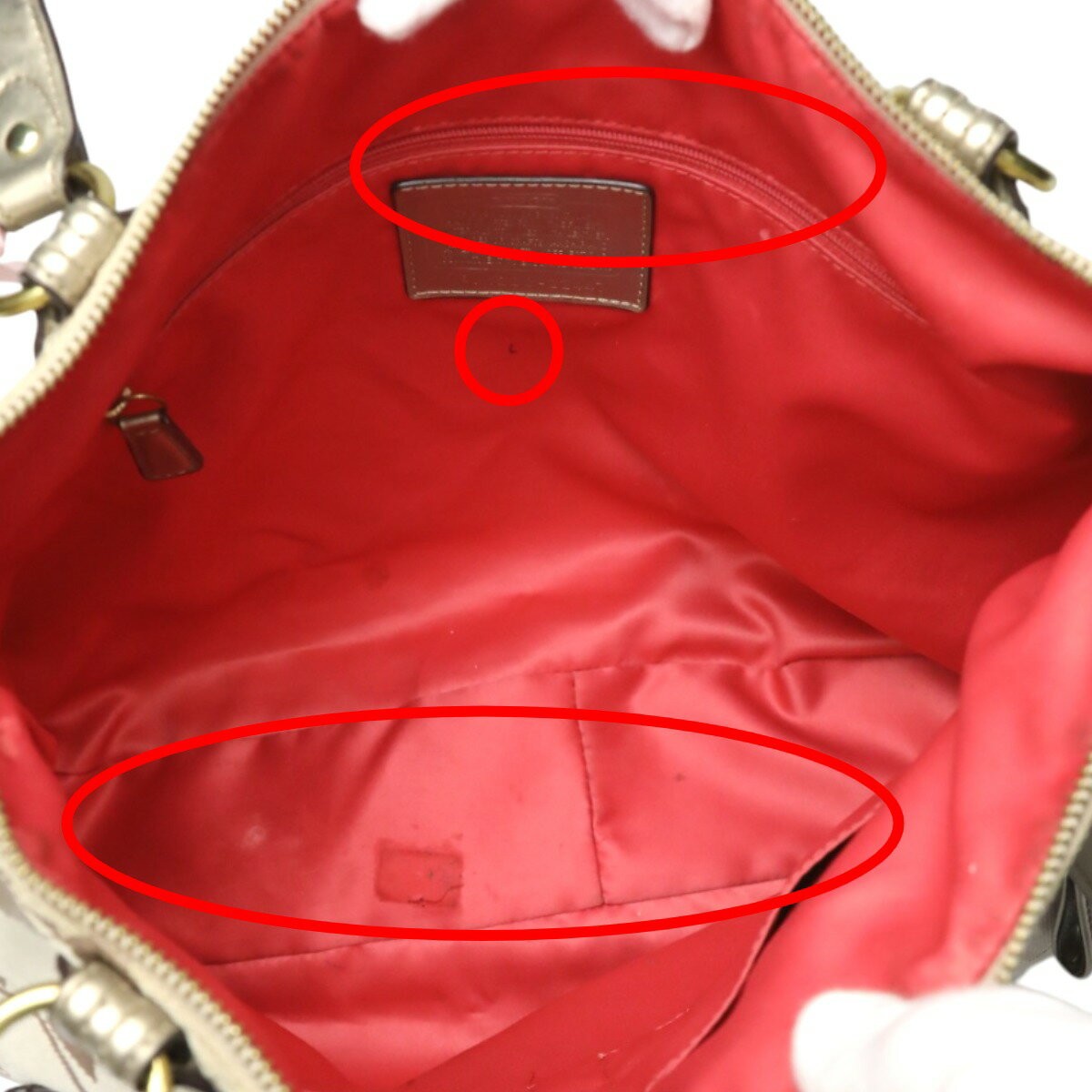 COACH Poppy Signature Harry Tote Bag 22447 Leather Beige/Metallic A-260113-3 thumbnail 16