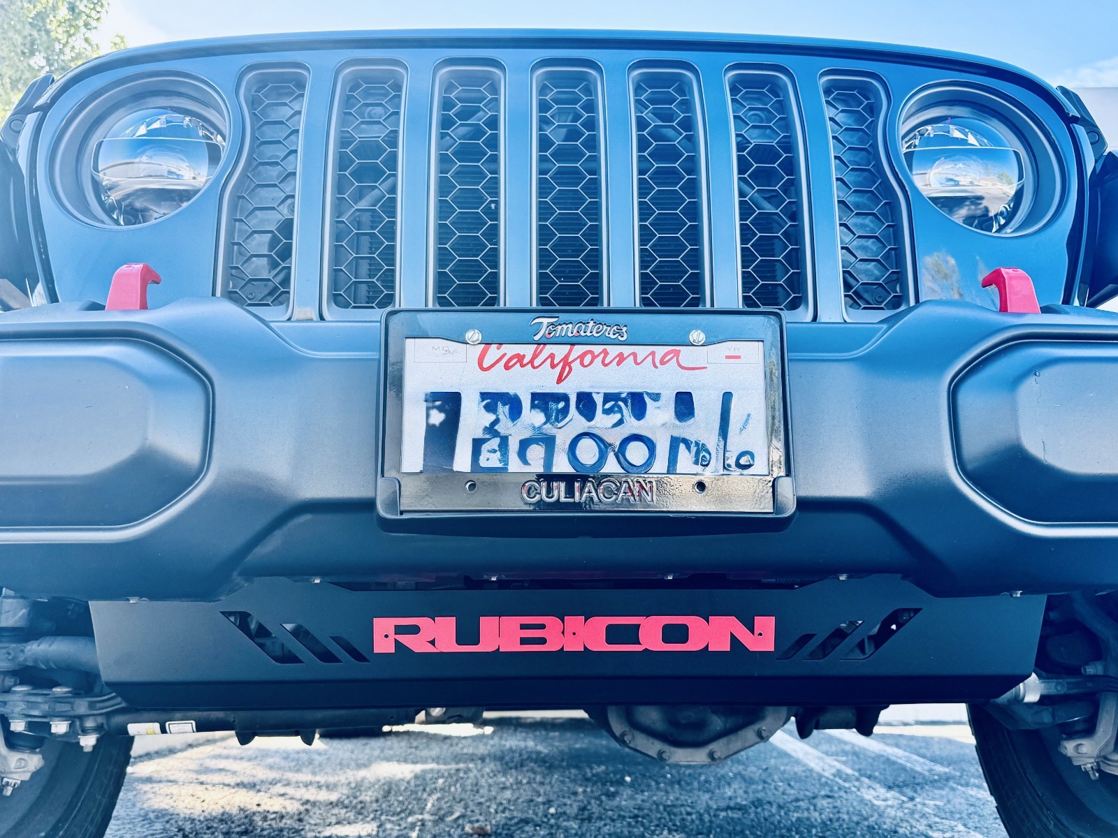 Jeep **RUBICON** Custom Skid Plate-Wrangler 18-25 / Gladiator 20-25 - BLK W/ RED