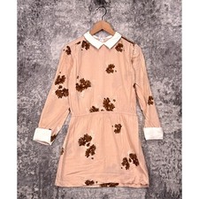 Christy Dawn Leah Dress Medium Womens Soft Pink Floral Collared Mini