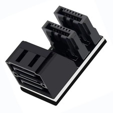 90 Degree Dual SATA 7 Pin Male Female Adapter Right Angle Motherboard Desktop