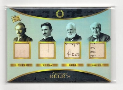 2024 Pieces of the Past 1800's Edison Tesla Einstein Graham Bell QUAD RELIC e