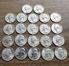 1964 D P Silver Washington Quarter Uncirculated Or AU Lot Of 22 Total