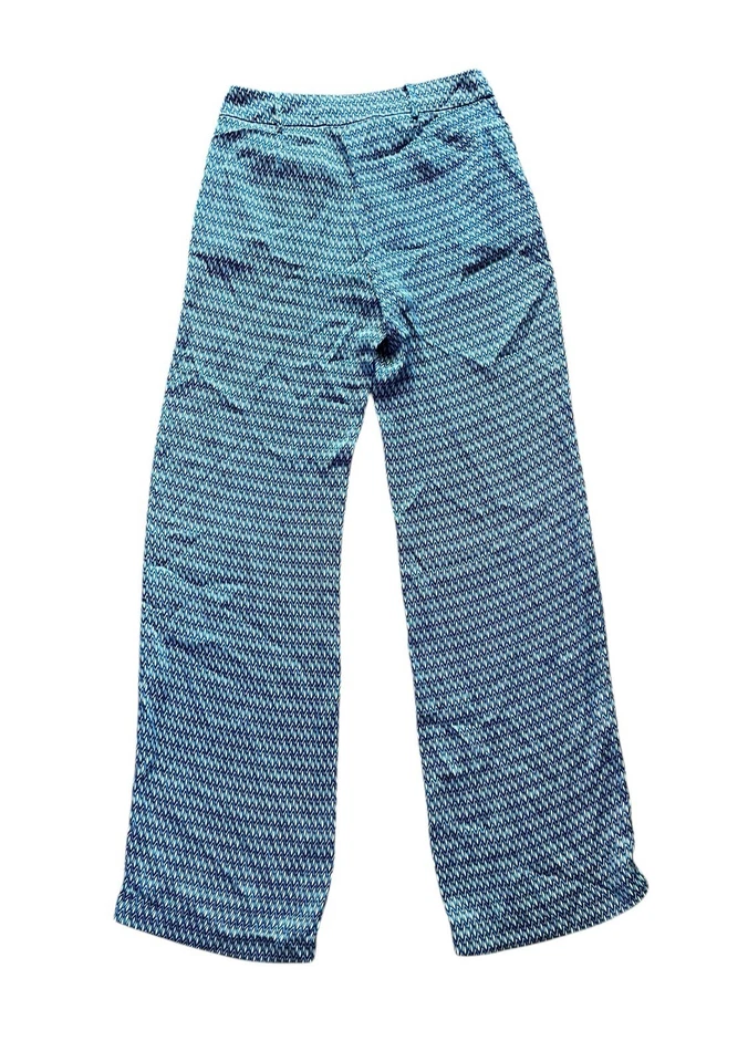 Pantalones Pantalón Azul Mango Patrón Geométrico • Softshell Pierna Recta • Talla 4 Foto 2 de 4