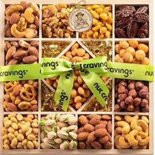 Nut Cravings Gourmet Collection - Mixed Nuts Gift Basket in Reusable Diamond