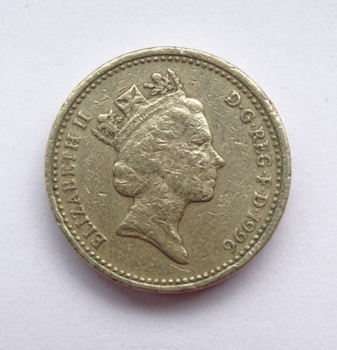 1996 Elizabeth II  One Pound Coin / "Decus Et Tutamen" / Shipping Via FedEx - Picture 1 of 16