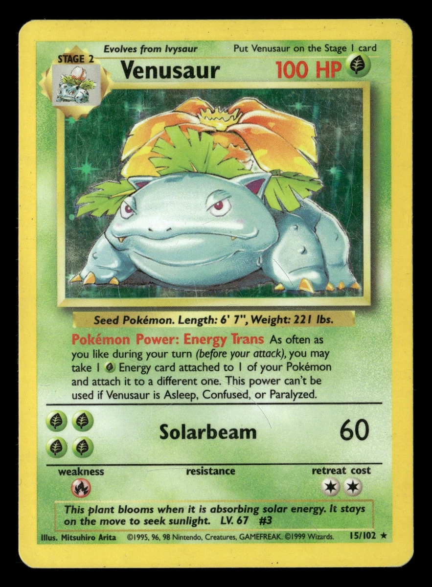 Venusaur Pokmon TCG Holo Rare Base Set Individual Collectible Card Game Cards  for sale | eBay