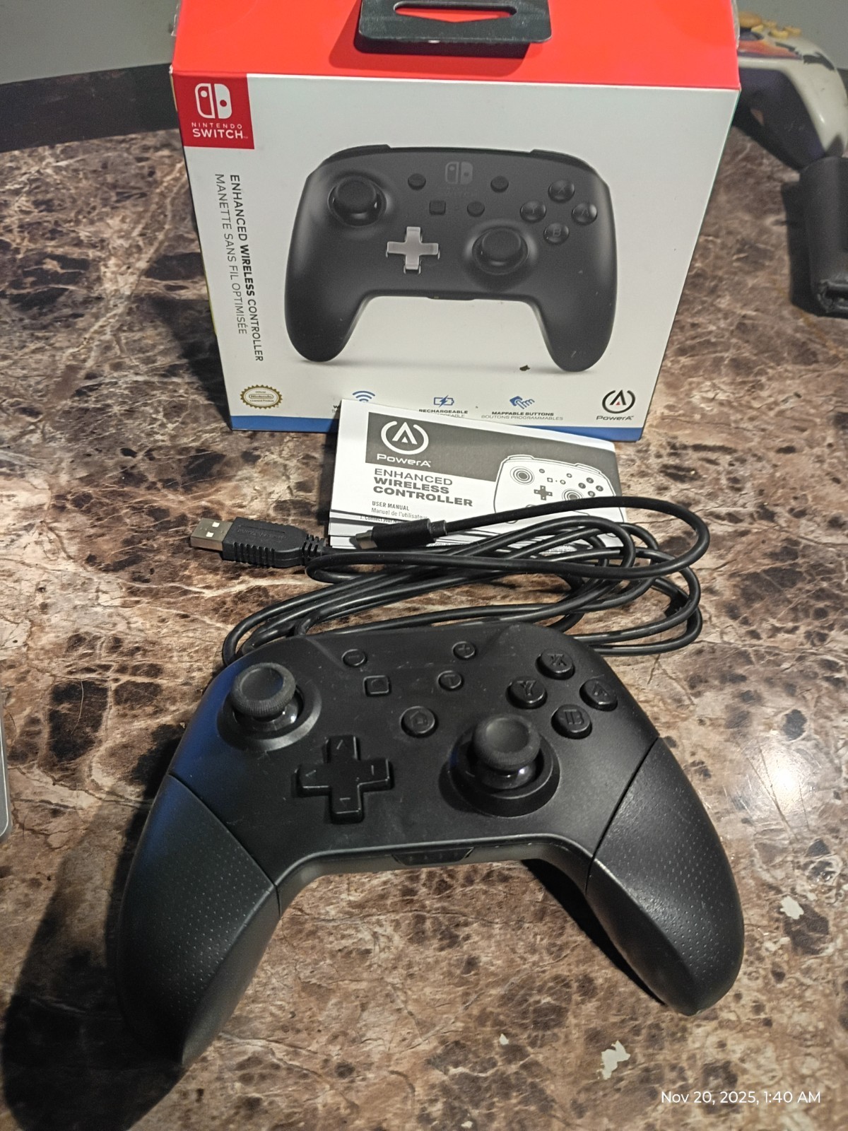 Nintendo Switch POWER A Enhanced Wireless Controller WLC001 Black