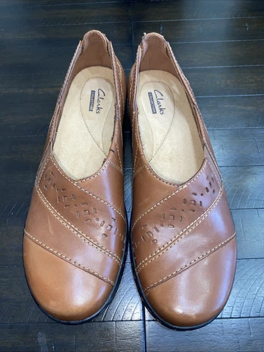 Scarpe mocassino donna Clarks in pelle tinta unita marrone taglia 7N