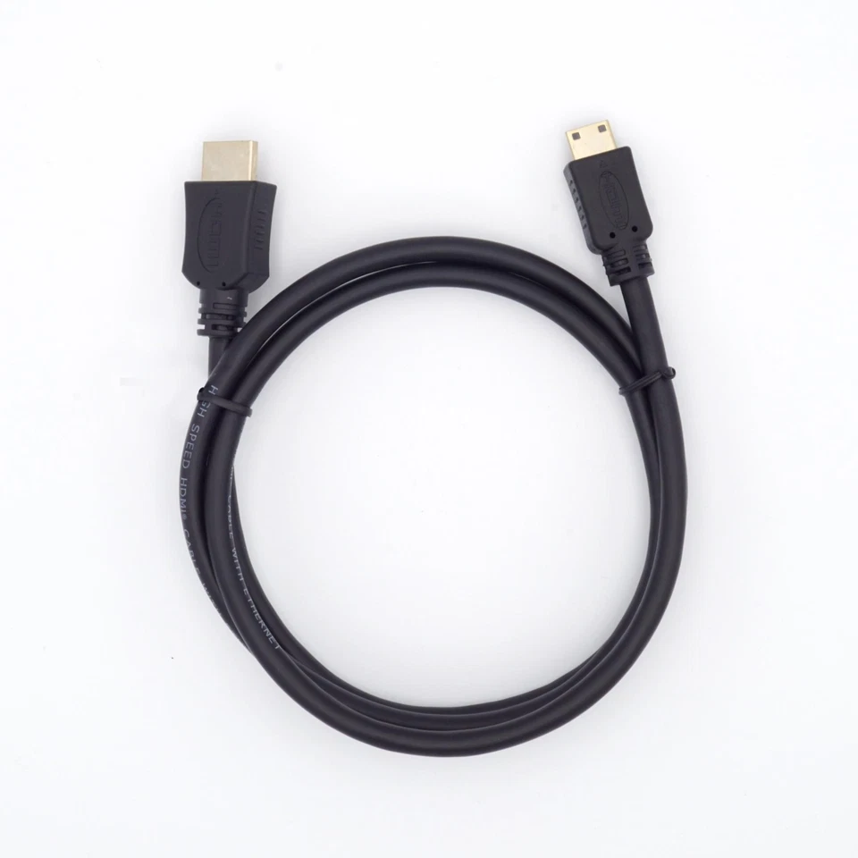 High Speed Mini HDMI Kabel mit Ethernet schwarz - Länge: 1,00 m - Bild 2 von 2