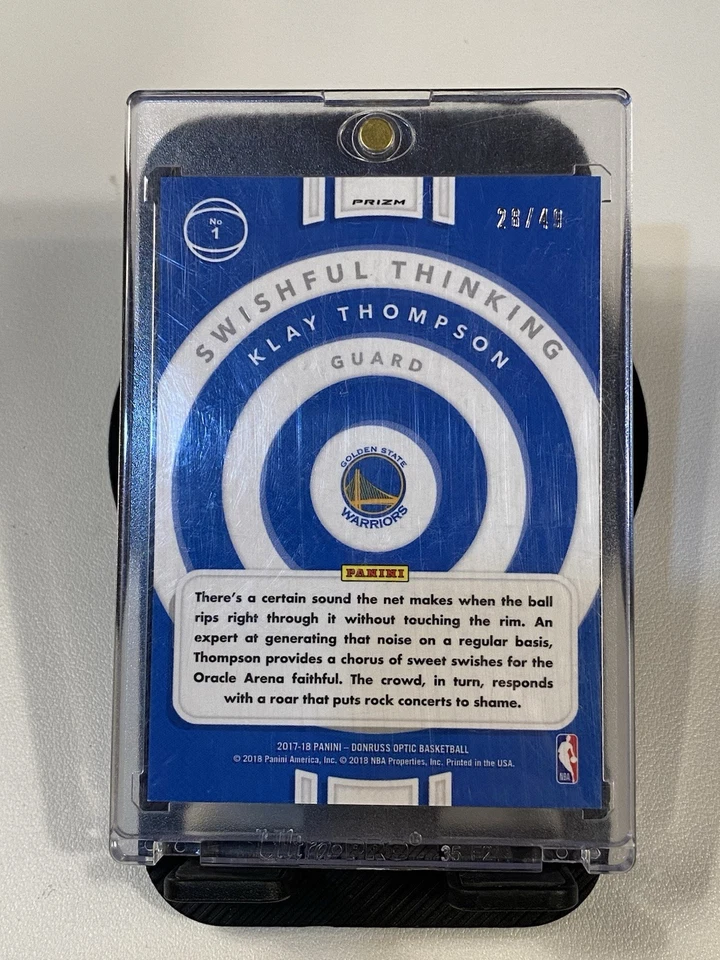 Panini Donruss Optic Klay Thompson Swishful Thinking 2017-18/49 ¡¡Pop 1!!!1 Foto 3 de 3