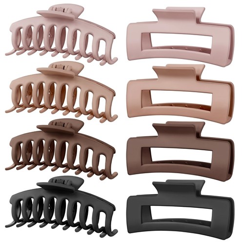 TOCESS Big Hair Claw Clips for Women - Neutral Large Claw Clip for Thin Thick...