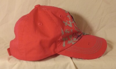 Jeweled Distress Baseball Cap nwot KBethos Distressed Pink Hat 100% Cotton cross Embroidered  main image 4