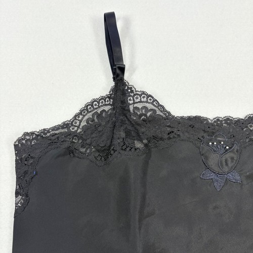 Women's Black Lace Shell L/XL Tank Top Whimsigoth Fairy Grunge Y2K Flower - Imagen 4 de 12