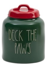 RAE DUNN "Deck The Paws" Christmas Treat Jar Canister 6.5" X 6"