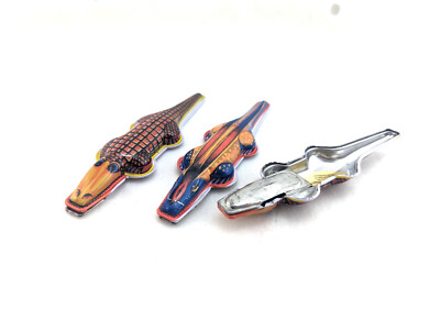 Blechspielzeug - Knack-Krokodil, Clicker, Knacker, Knackfrosch, 3er Set