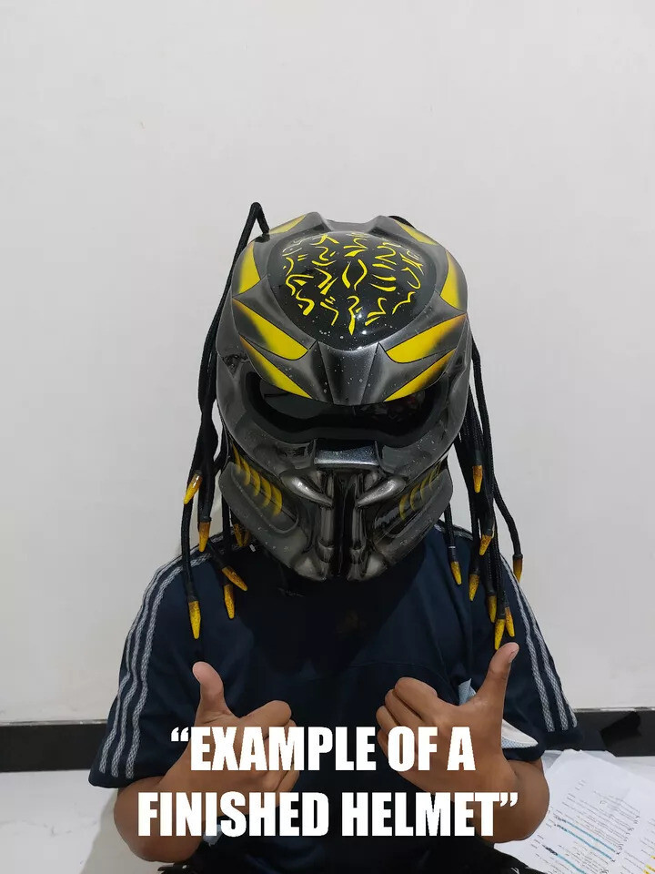 Custom Motorcycle Yellow Predator Motorcycle Helmet New Custom