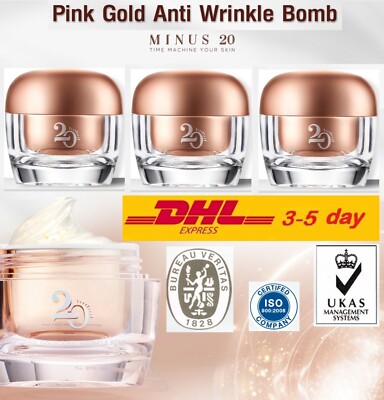 3x30g Minus 20 Pink Gold Cream Anti Wrinkle Bomb Power Aging Corrector Face Care
