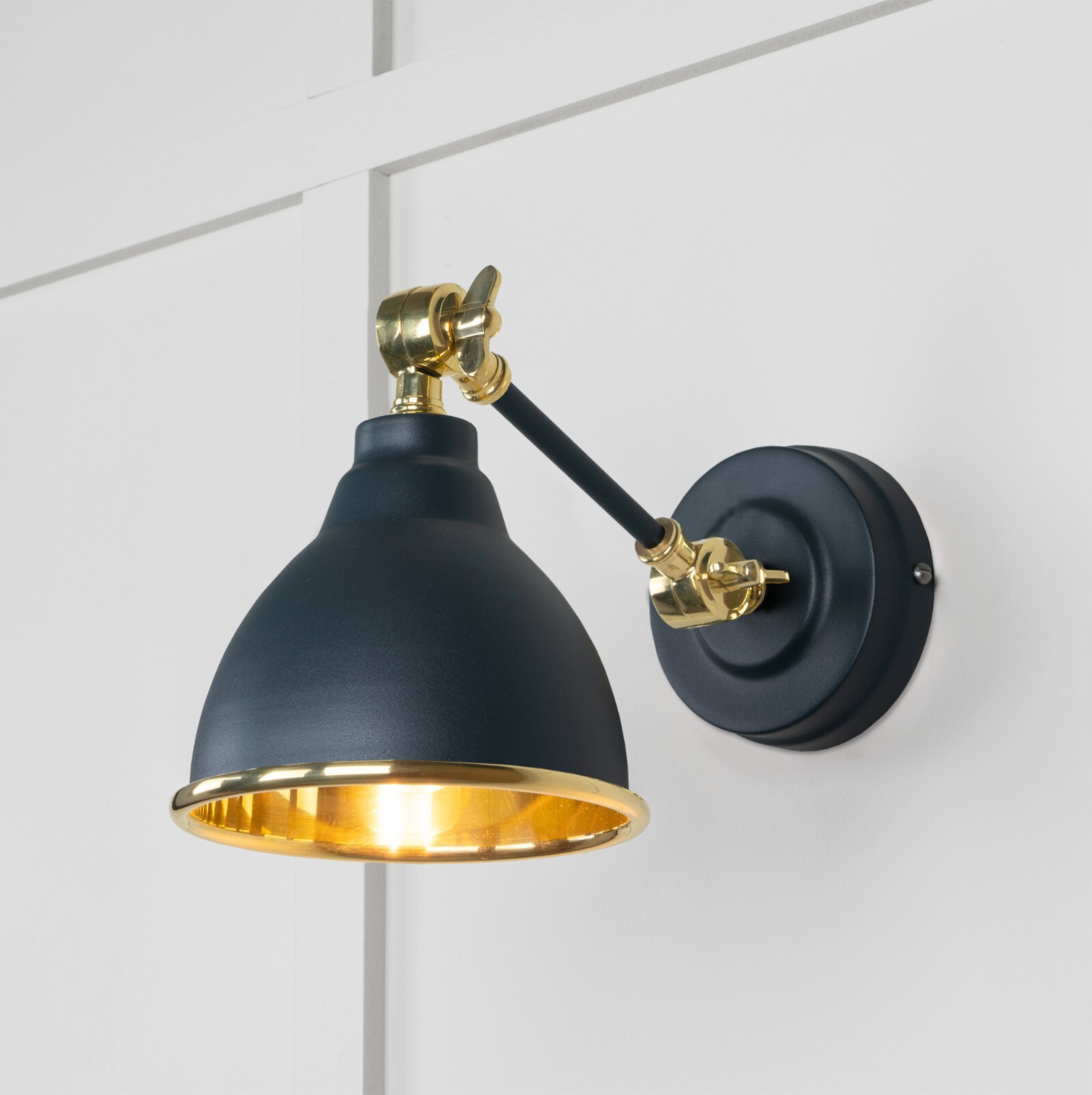 From The Anvil 49716SSO Smooth Brass Brindley Wall Light in Soot