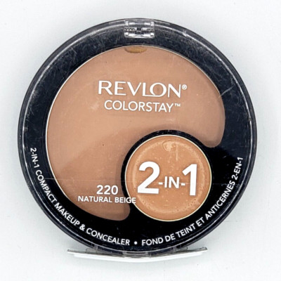 NEW Revlon Colorstay 2-in-1 Compact Makeup and Concealer- 220 NATURAL BEIGE