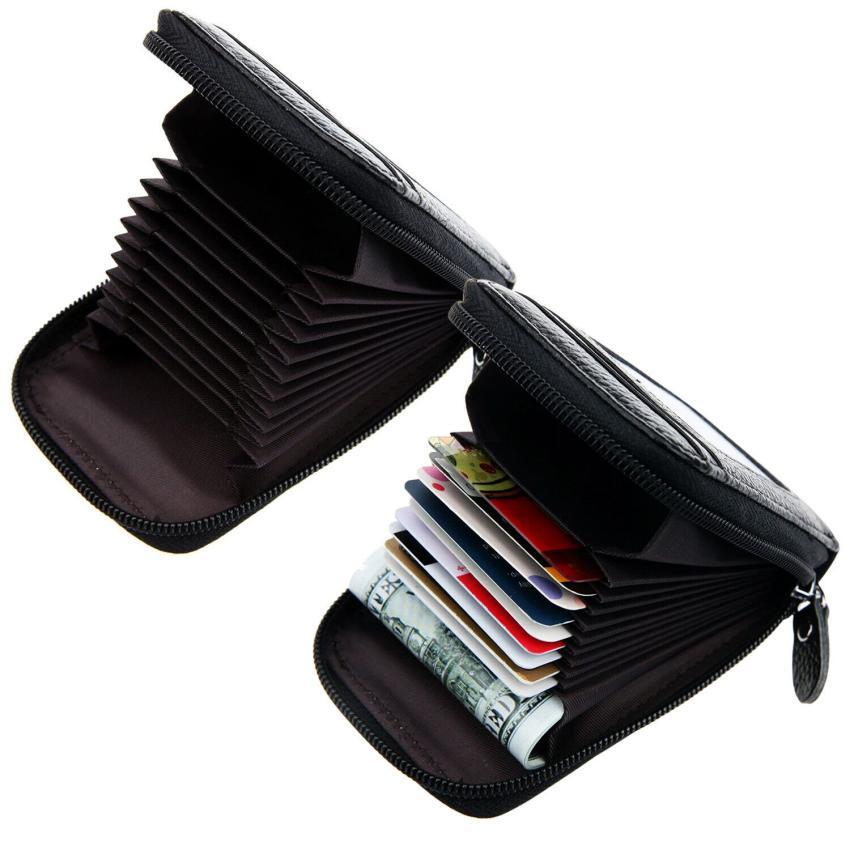 PU Leather Vertical Zipper Wallet Card Holder – Multiple Colors  -image