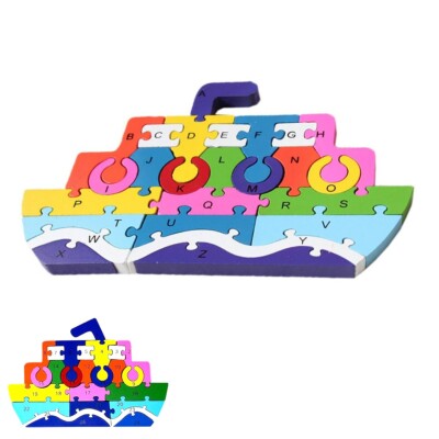 Puzzle 3D IN Holz Spiel Pädagogisch Zahlen Buchstaben Kinder Form Nave 52905