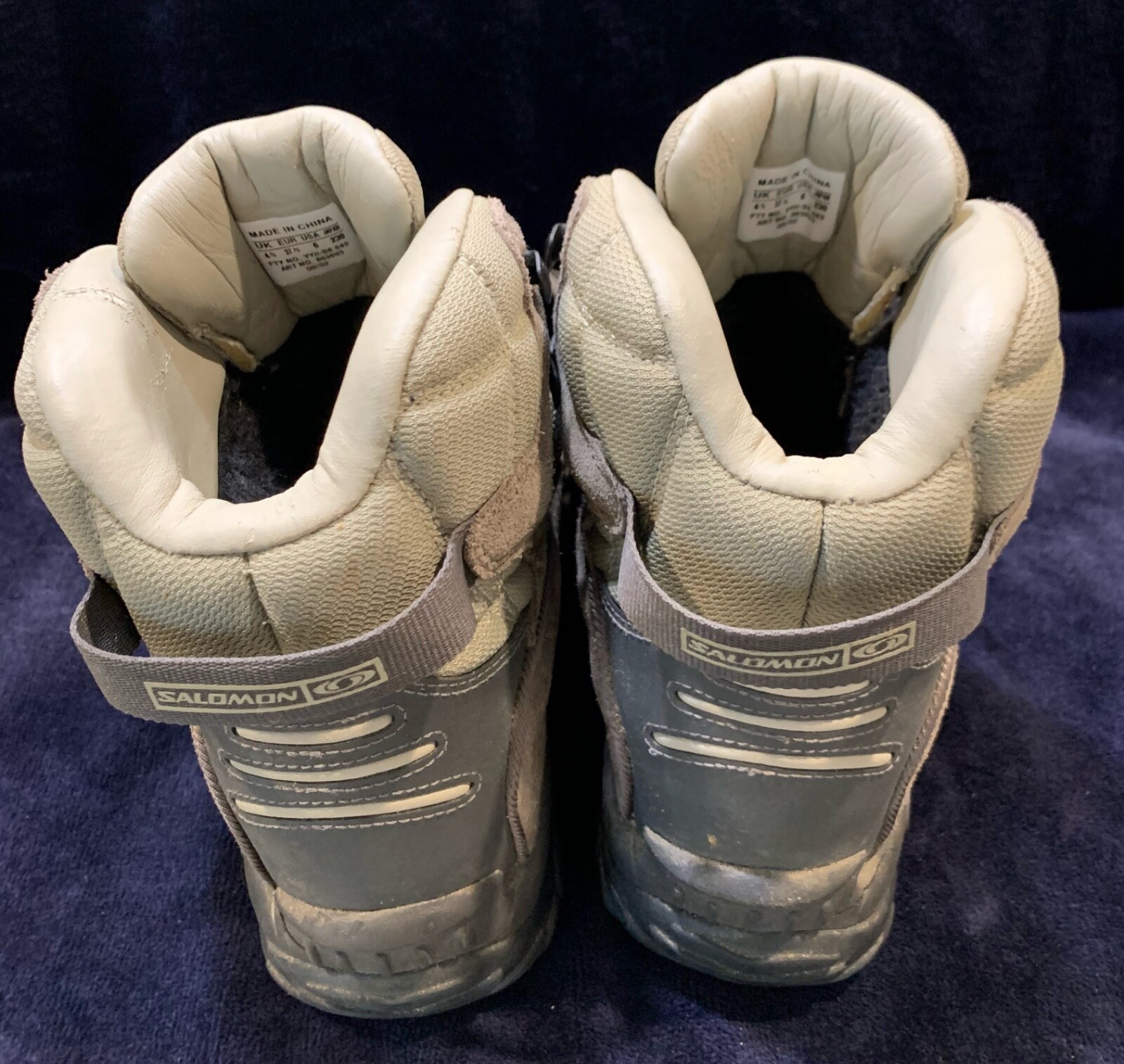 Stivali da trekking donna beige e grigi SALOMON Gore Tex Contagrip taglia 6