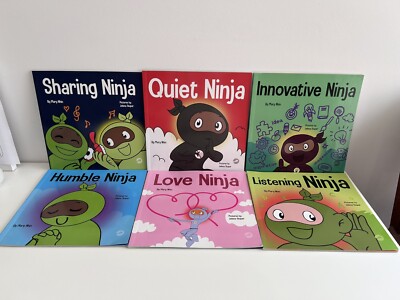 Ninja Books Mary Nhin X 6; Humble, Love, Listening, Innovative, Quiet & Sharing