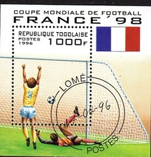 0078+ TIMBRE TOGO  BLOC    COUPE DU MONDE DE FOOT 1998