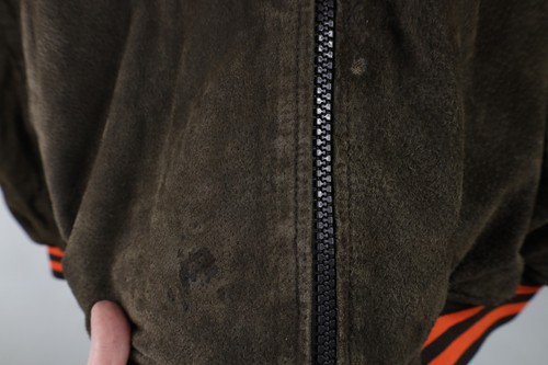 Vintage 90s Mens Large Distressed Cleveland Browns Football Suede Leather Jacket - Picture 13 of 18