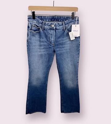 Off-White c/o Virgil Abloh Slim Flared 5pkt Pants Blue $595RP