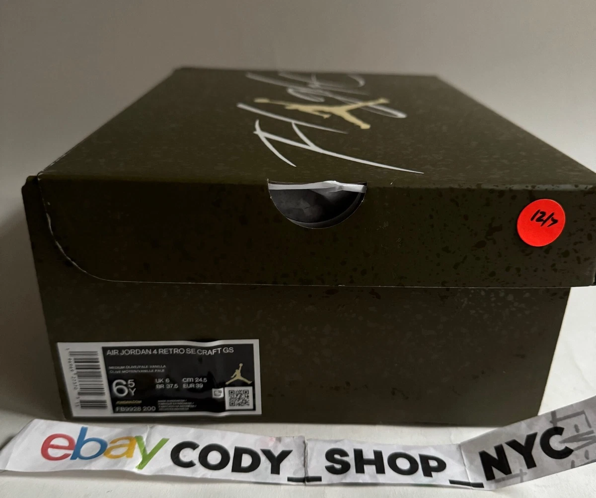 Nike Air Jordan 4 Retro SE Craft Medium Olive GS Sizes SHOE BOX ONLY  FB9928-200