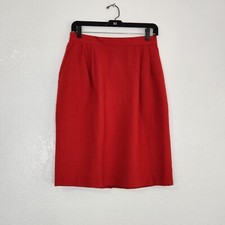 Sag Harbor Red Polyester Knee Length A-Line Skirt Size 12 28W x 23L