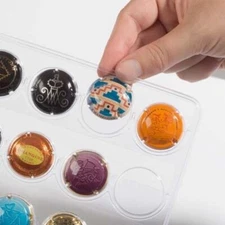 COMPART plastic sheets for 42 bottle caps/champagne caps, transparent, pack of 5