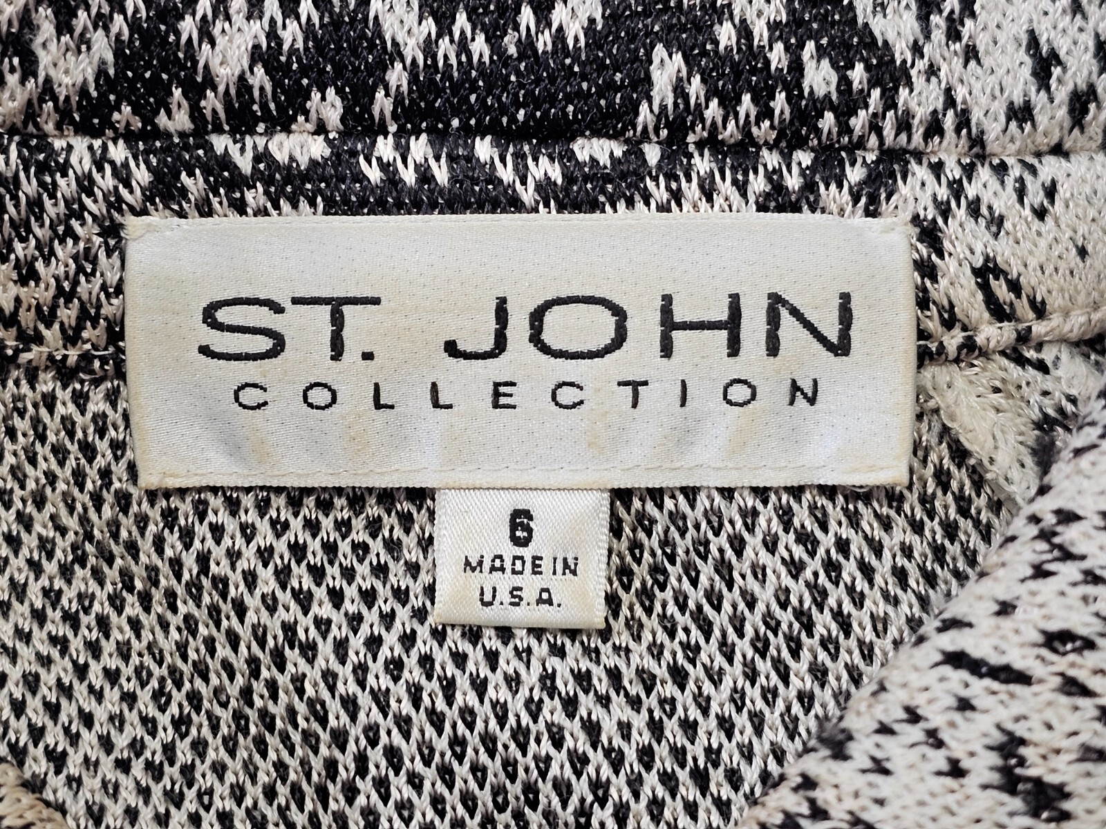 St. John Black White Knit Python Pattern Blazer J… - image 8