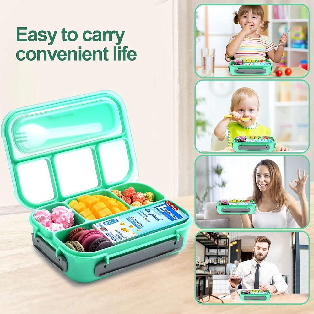 Bento Lunch Box for Kids Adults 4 Compartments Leak-proof Bento Box Microwave US