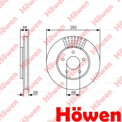 Fits Nissan Leaf NV200 Serena 2.0 Electric Brake Disc Front Howen