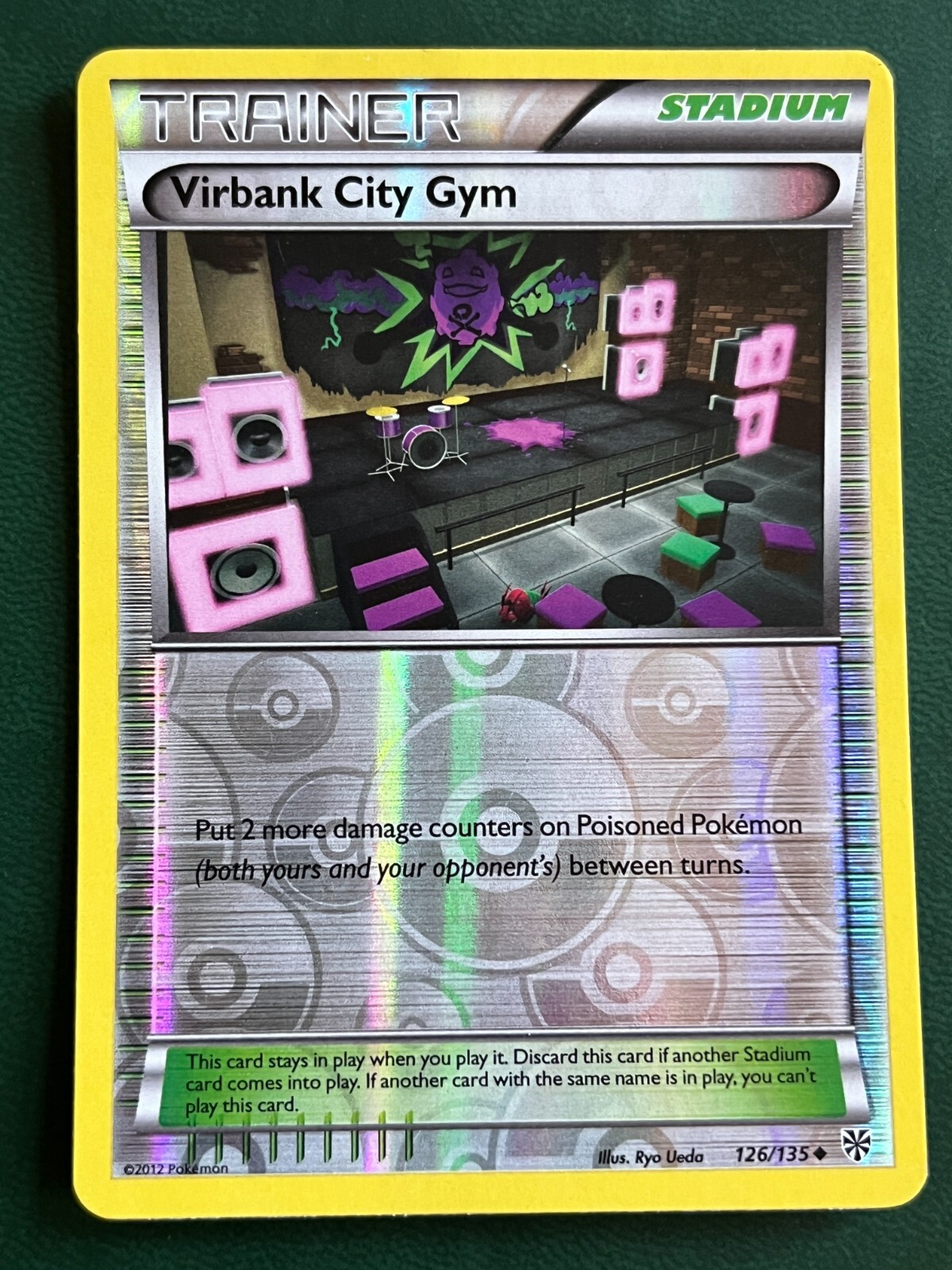 Reverse Holo Virbank City Gym #126 Plasma Storm Pokemon 2012 LP