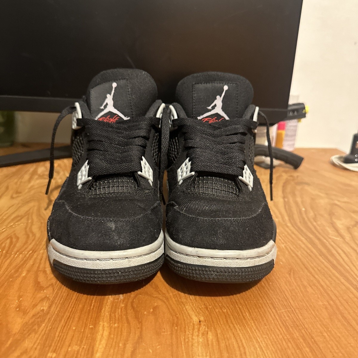 Size 8.5 - Jordan 4 Retro SE Mid Black Canvas | eBay