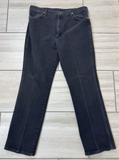 Vintage 90s Wrangler Cowboy Cut Relaxed Fit Black Denim Jeans Made In USA 38x32