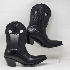 Black Star Leather Matador Western Boots 256158 Cushion Footbed Womens Sz 7 New