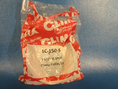 Climax 1C-150-S, 1-1/2'' ID, One Piece Split Clamping Collar, Stainless Steel
