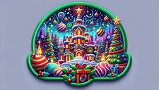 Parche Palacio de Navidad Apliques Plancha Ropa Dibujos Animados Elfos Polo Norte