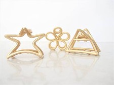 Medium/small gold metal star flower or triangle hair claw clip