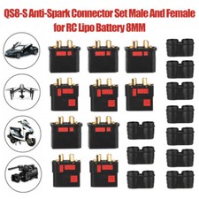 5Pairs 8MM QS8-S Anti-Spark Connector Set Male And Female for RC Lipo Battery