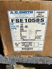 AO SMITH 1/2HP 825RPM 208-230V PERMANENT SPLIT CAPACITOR FSE1058S NIB