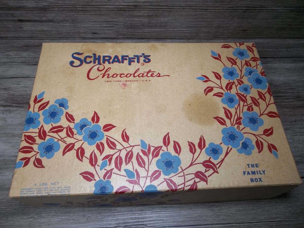 vintage Schrafft's chocolate candy 4 lbs. family box original