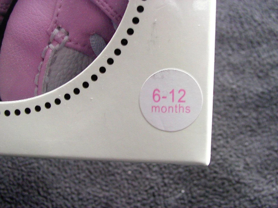 NUEVO EN CAJA Rosa y Blanco Jack and Lily My Mocs 6-12 meses Cuero Zapato Correa Cierre Foto 3 de 4